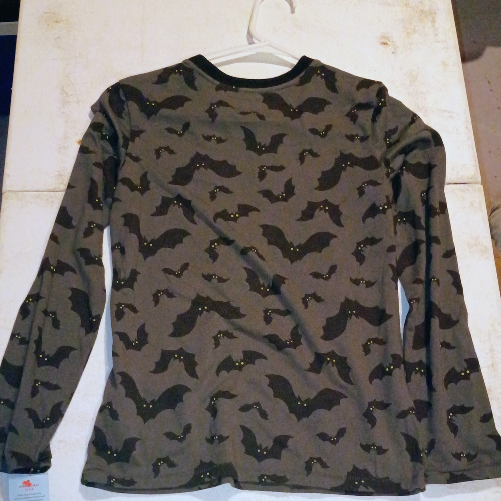 Cat & Jack Black Bat Print Long Sleeve Shirt
